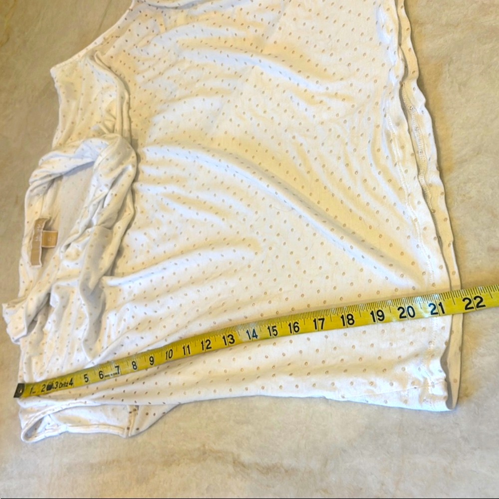 Michael Kors White Pearl Dot Cowl Neck Sleeveless Blouse XL Chic Elegant Designe - Picture 8 of 11